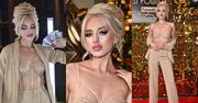 Wystrojona w złoto i przezroczysty gorset Caroline Derpienski WACHLUJE "DOLARSAMI" na gali. Powiało luksusem? (ZDJĘCIA)