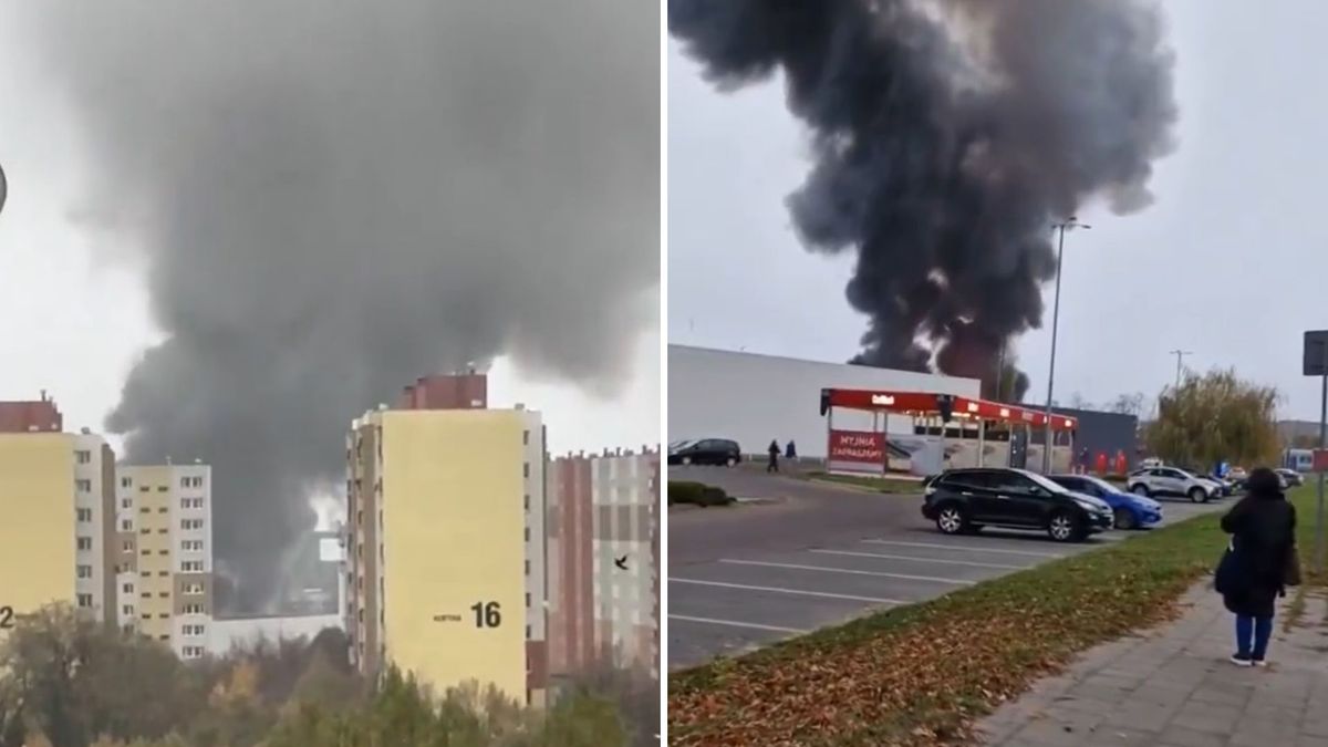 Pożar w Poznaniu. Kłęby czarnego dymu nad miastem