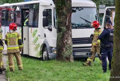 Wypadek w Zakopanem. Bus wjechał w drzewo