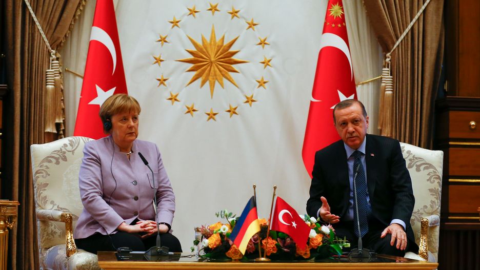 Kanclerz Niemiec Angela Merkel i prezydent Turcji Recep Erdogan