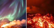 Wyjątkowe nagranie z Islandii. Erupcja wulkanu i zorza polarna