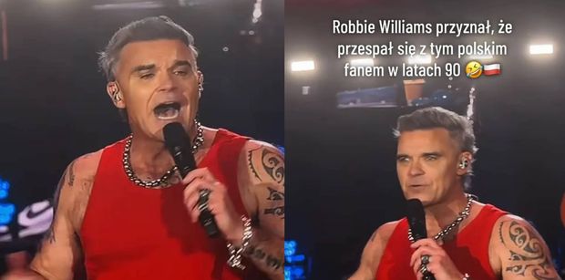 Robbie Williams ŻARTUJE, że wypatrzył w Poznaniu fana, z którym... PRZESPAŁ SIĘ w latach 90.! "Prawie go nie rozpoznałem, bo ma teraz BRODĘ" (WIDEO)