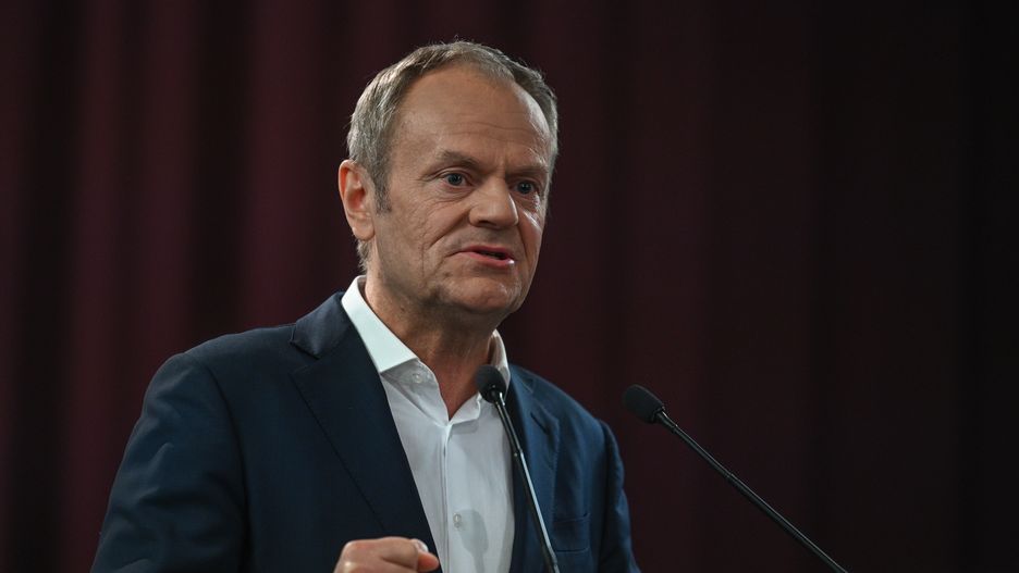 Opposition Leader Donald Tusk In Rzeszow
RZESZOW, POLAND - APRIL 25, 2023: Chairman of the Civic Platform opposition party, Donald Tusk, speaks during the meeting of the Civic Coalition political alliance at the Hotel Rzeszow, on April 25, 2023, in Rzeszow, Poland. (Photo by Artur Widak/NurPhoto via Getty Images)
NurPhoto
election 2023, civic platform, civic coalition, hotel rzeszow, april 25