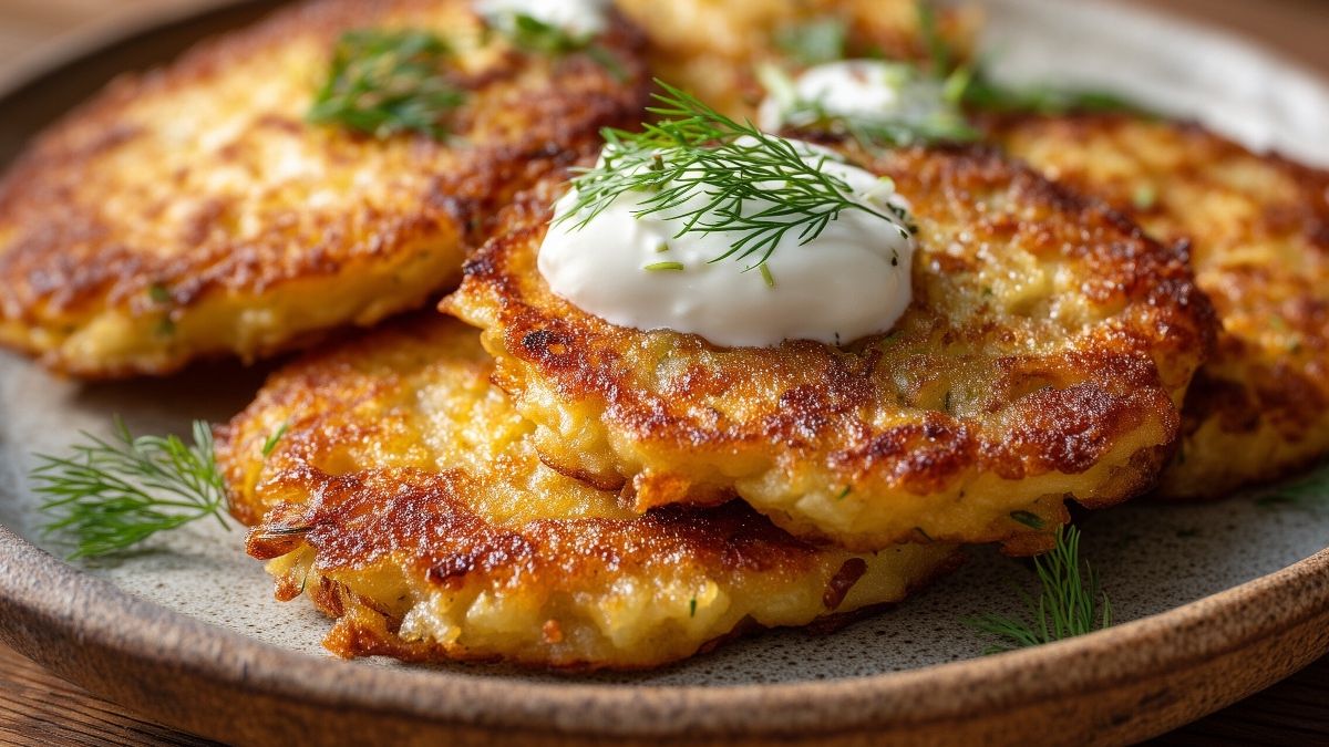 Złociste placki ziemniaczane