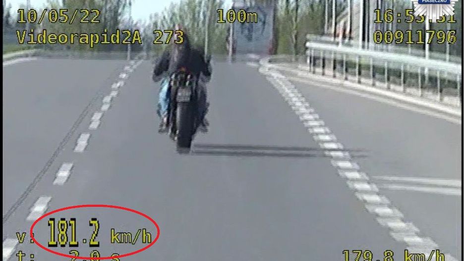 Przekroczenie prędkości przez motocyklistę