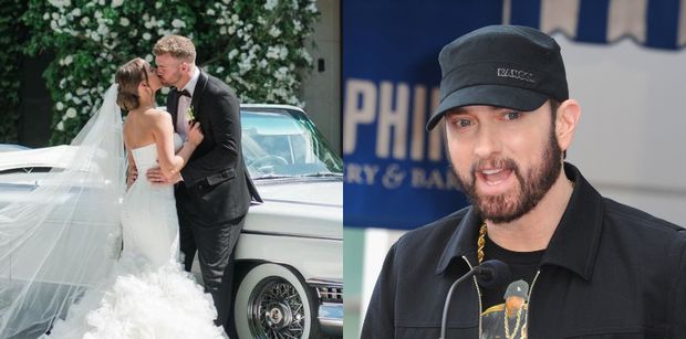 Córka Eminema wyszła za mąż! Raper zapozował z młodą parą (FOTO)
