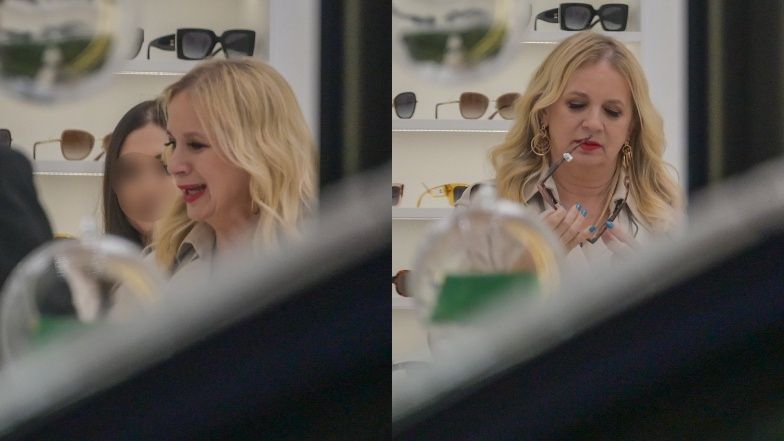 Marzena Rogalska na spotkaniu autorskim w butiku z okularami. Przyszła zaledwie garstka osób