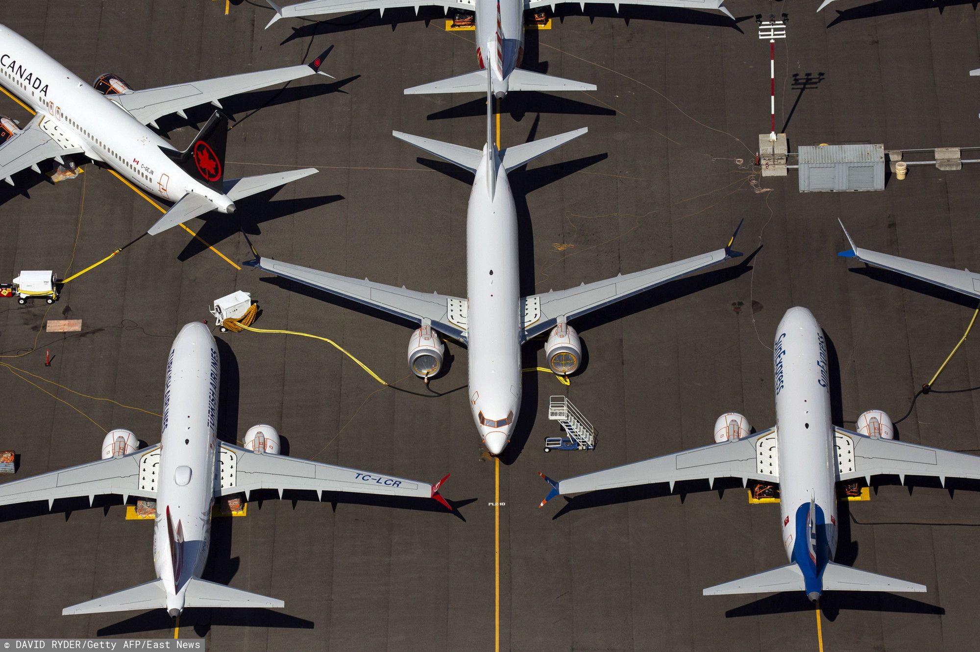 Samoloty Boeing 737 MAX "zaparkowane" w Seattle. 