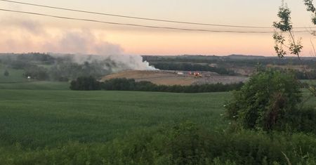 Pożar wysypiska śmieci w Bytomiu. Gęsty dym był widoczny z daleka