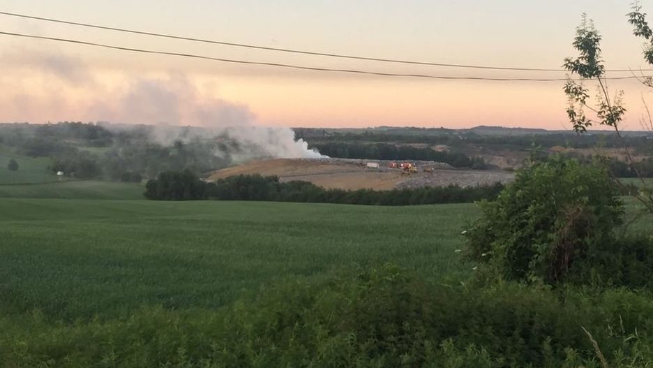 Pożar wysypiska śmieci w Bytomiu