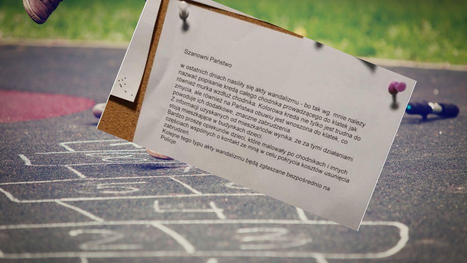 Dzieci nie mogą rysować kredą po chodniku