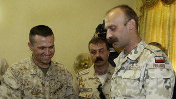 Pułkownik marines Matthew Lopez, bułgarski dowódca Petko Marinov i płk. Dariusz Rogoziński