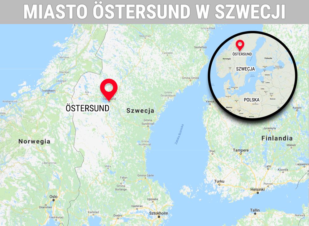 Ostersund leży około 500 km od Sztokholmu 