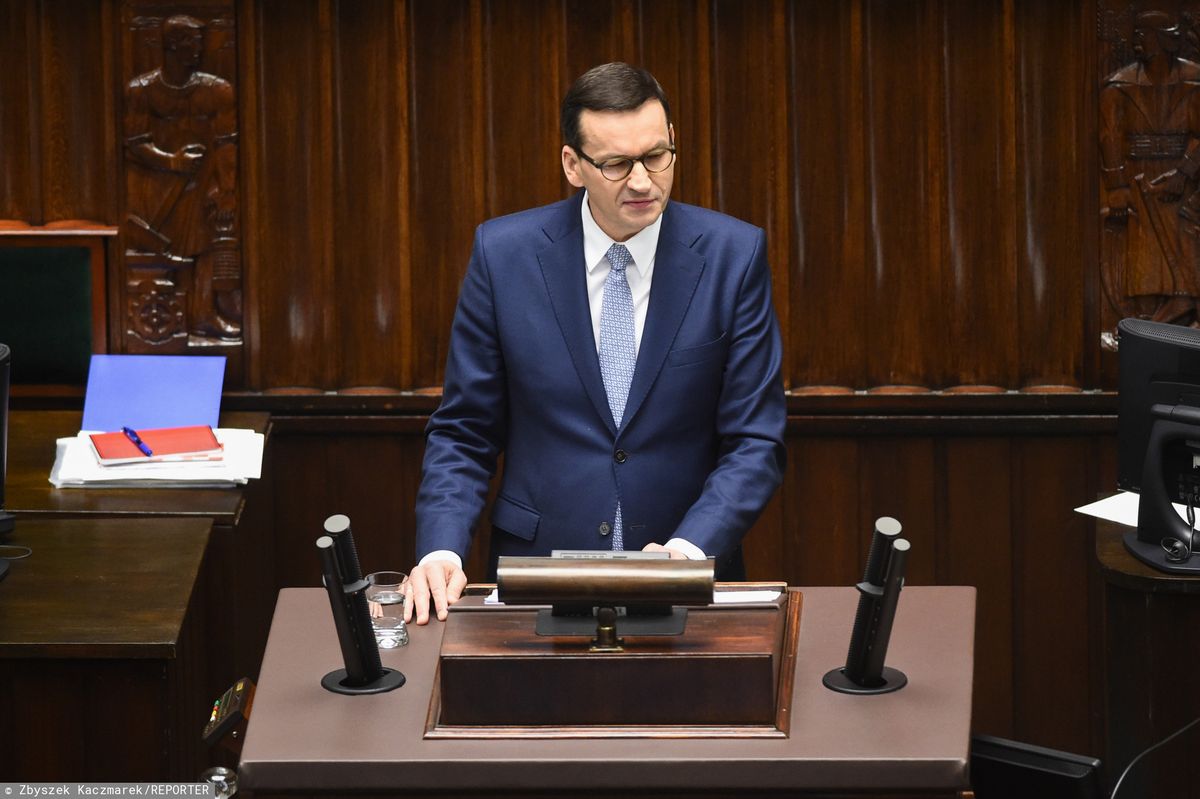 Po debacie w Sejmie. Premier Mateusz Morawiecki znowu wszedł na mównicę
