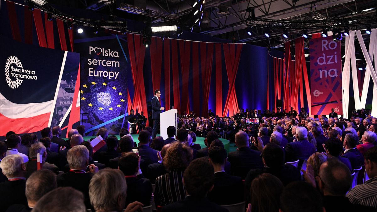 Warszawa, 23.02.2019. Premier Mateusz Morawiecki przemawia podczas Konwencji Prawa i Sprawiedliwości.