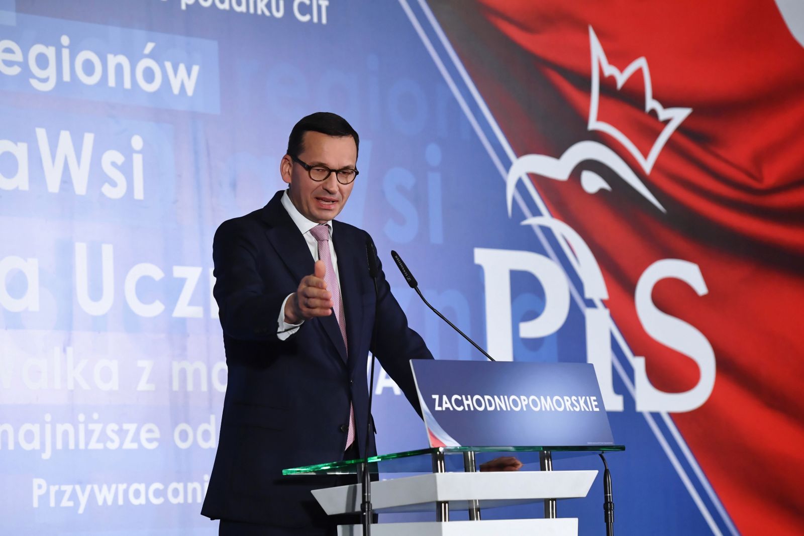 Premier Mateusz Morawiecki przemawiał podczas konwencji wojewódzkiej PiS w Szczecinie