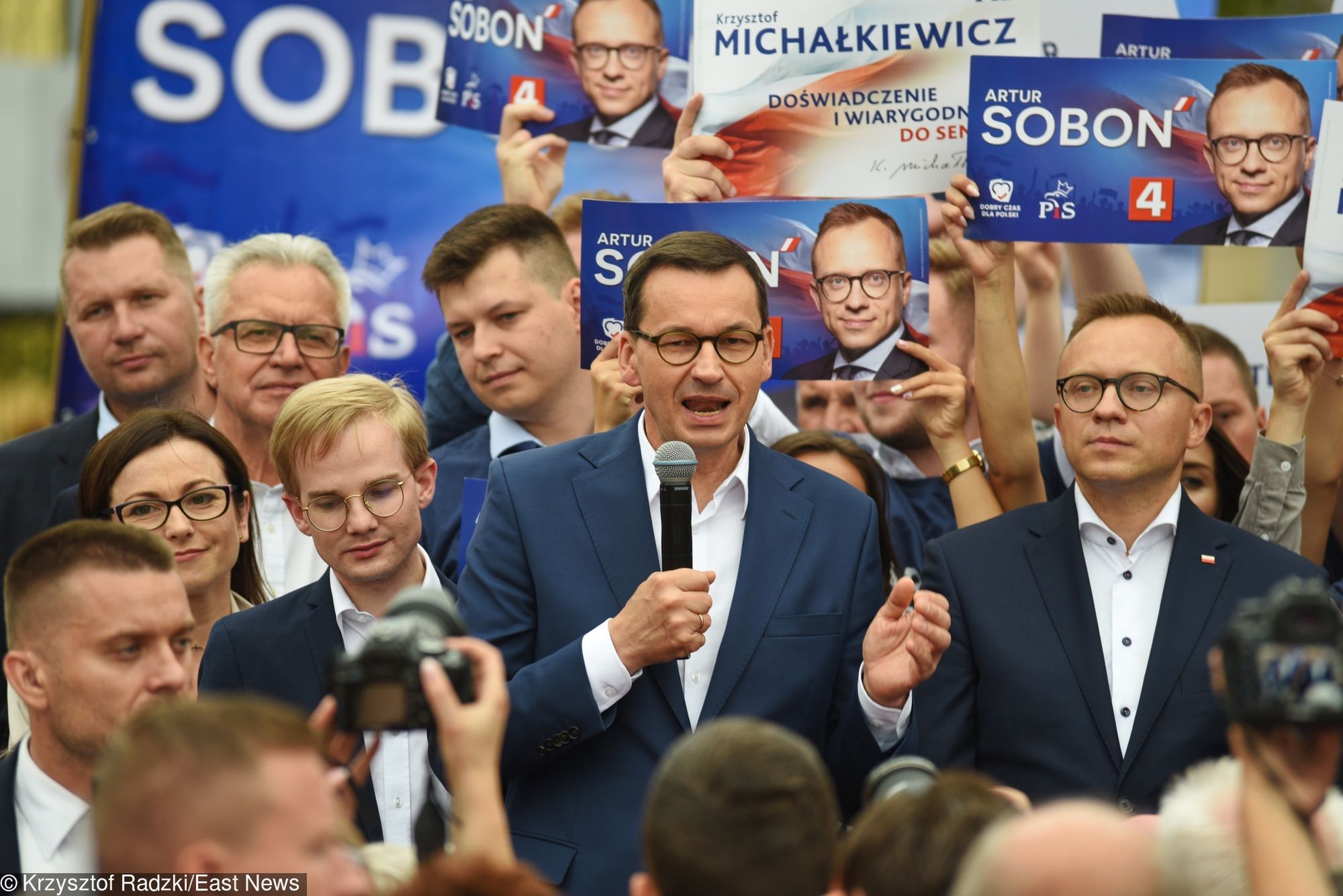 Premier Mateusz Morawiecki podczas spotkania z wyborcami