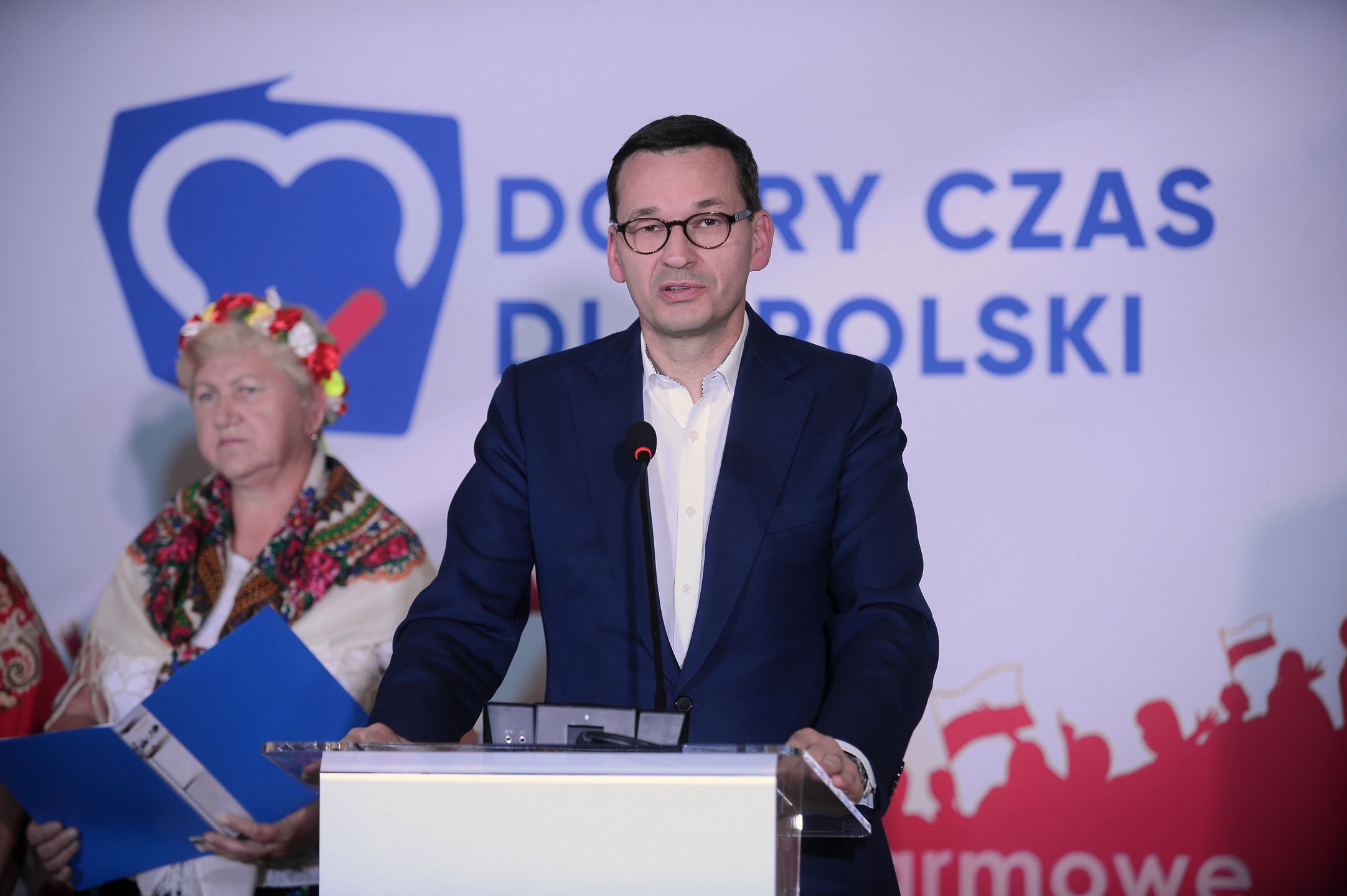 Wybory parlamentarne 2019. Premier Mateusz Morawiecki podczas spotkania wyborczego w Ciechanowie