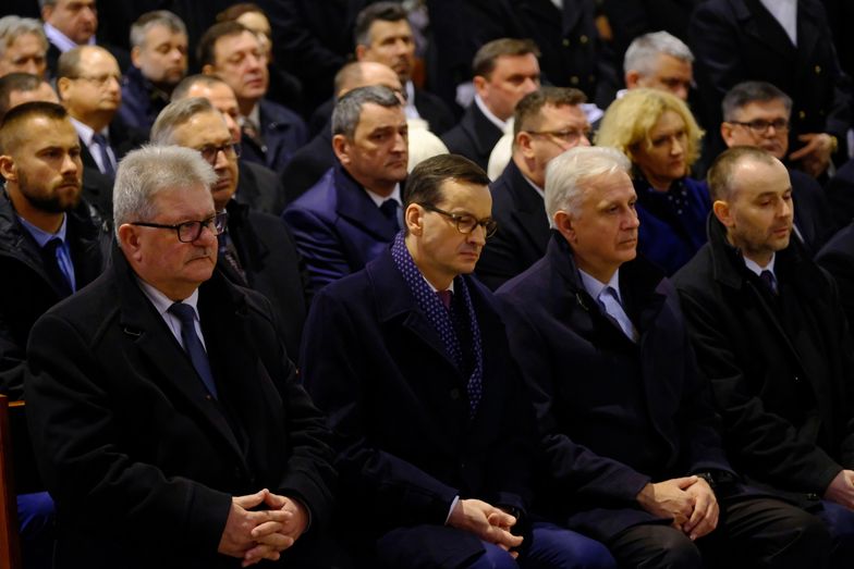 Premier Mateusz Morawiecki podczas obchodów 38. rocznicy pacyfikacji kopalni Wujek