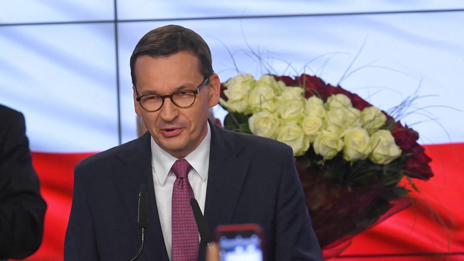 Wyniki wyborów 2019. Premier Mateusz Morawiecki podczas wieczoru wyborczego PiS (zdj. arch.)