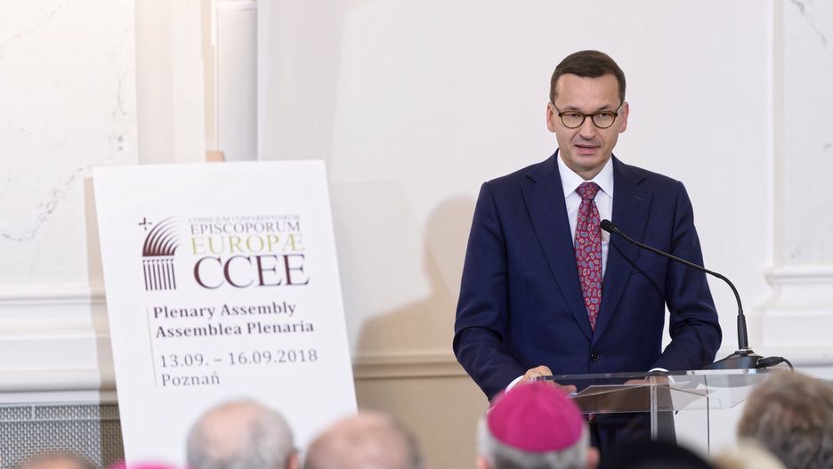 Mateusz Morawiecki podczas sesji otwierającej obrady Zebrania Plenarnego Rady Konferencji Episkopatów Europy