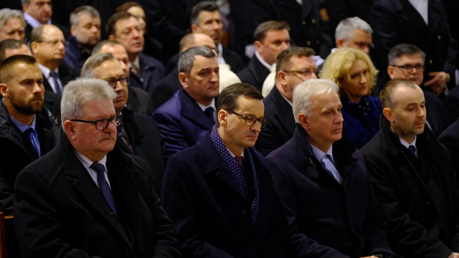 Premier Mateusz Morawiecki podczas obchodów 38. rocznicy pacyfikacji kopalni Wujek