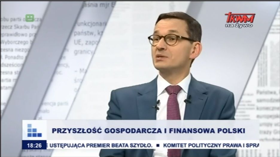 Mateusz Morawiecki udziela wywiadu w TV Trwam