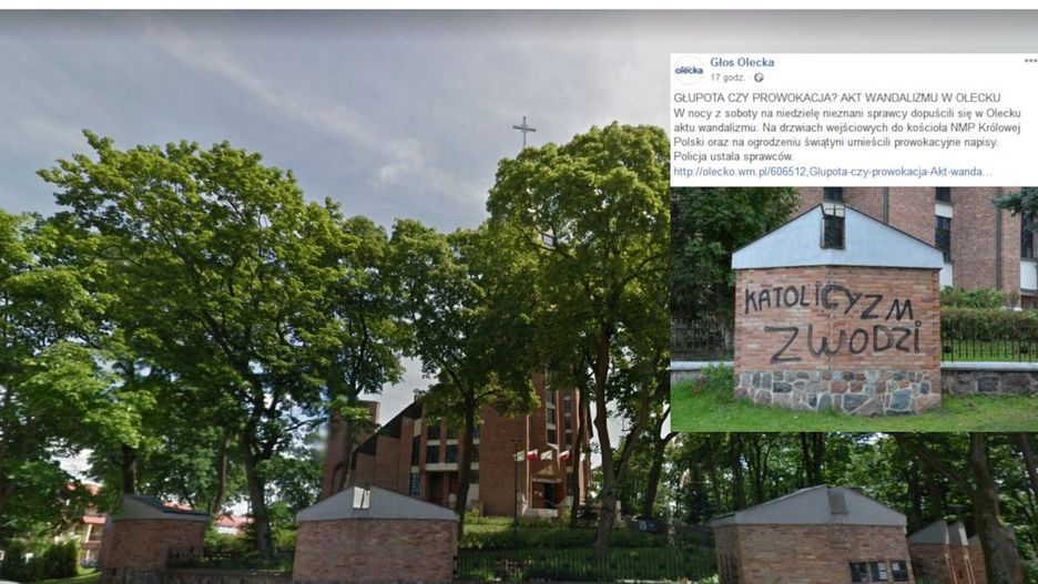 Na murach, drzwiach i elewacji świątyni pojawiły się napisy