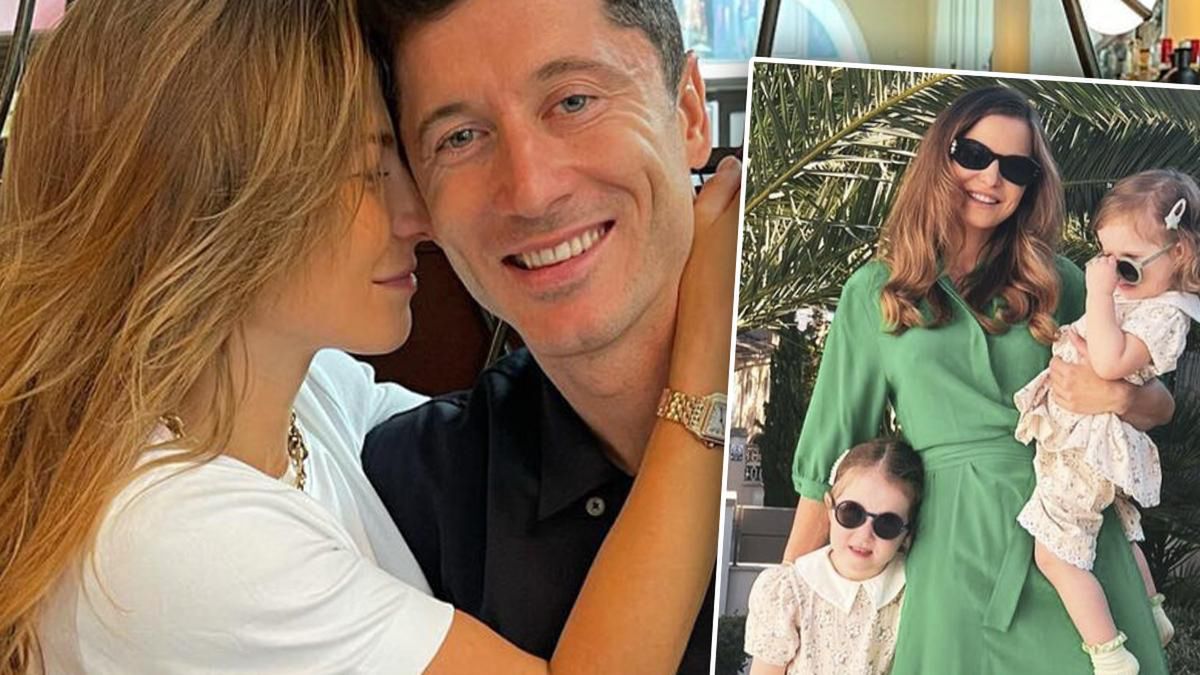 Anna i Robert Lewandowscy z dziećmi