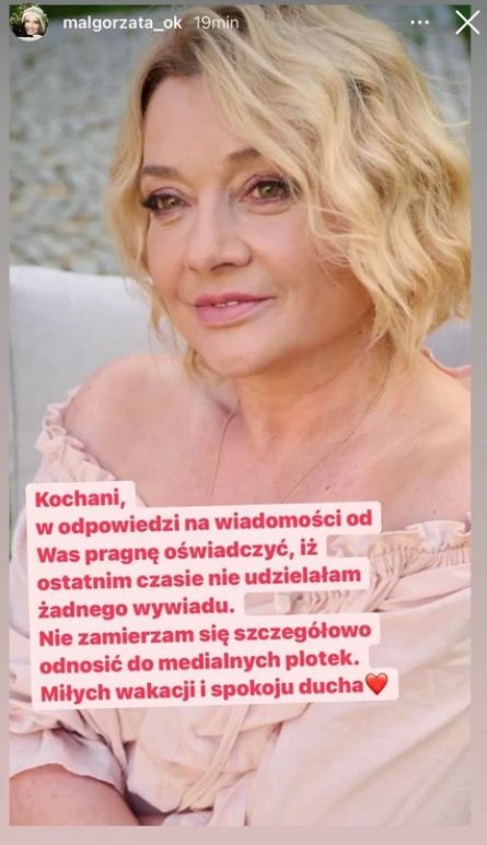 Małgorzata Ostrowska-Królikowska zdementowała medialne doniesienia