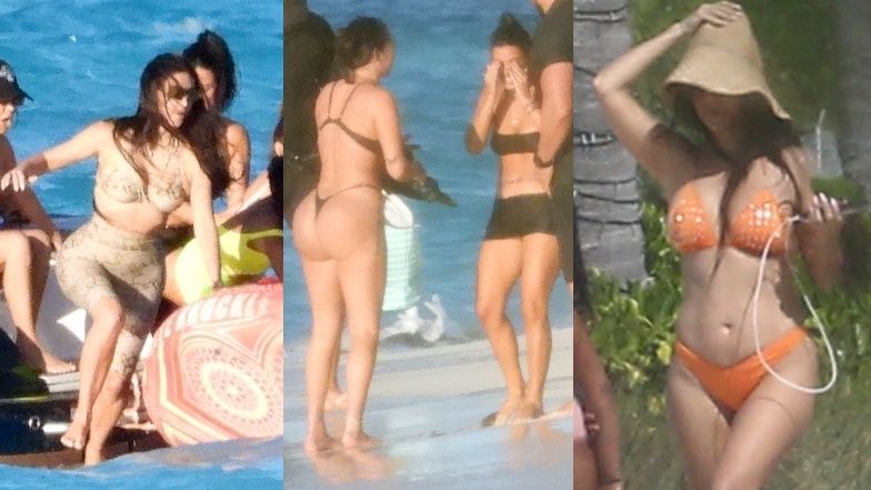 Kim Kardashian i jej siostra Kourtney w skąpych bikini korzystają ze słońca na wyspach Turks i Caicos