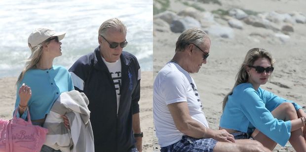 67-letni Dolph Lundgren relaksuje się z 29-letnią żoną na plaży. Para jak z obrazka?