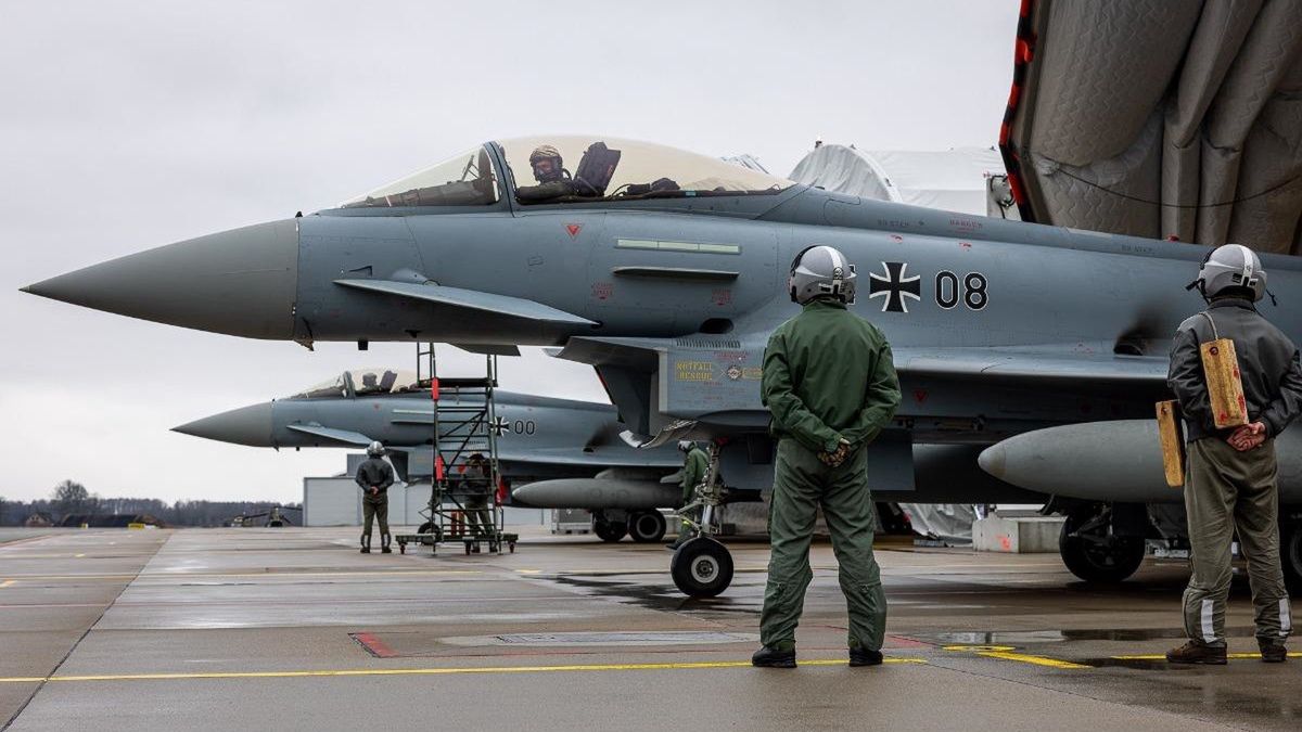 German Eurofighter jets on standby at Lielvārde base