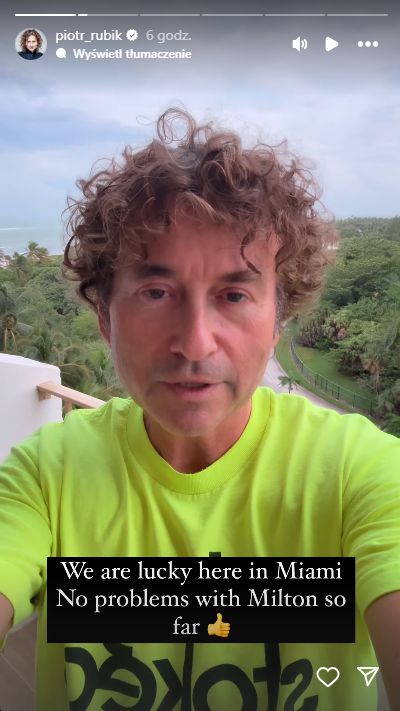 Relacja Piotra Rubika na Instagramie