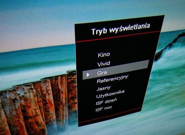 Optoma HD142X menu tryby wyświetlania