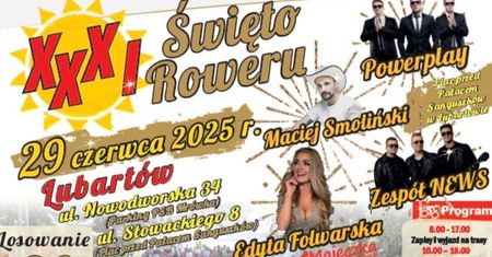 XXXI Święto Roweru w Lubartowie 2025. Przejazdy rowerami, koncerty zespołów News i Power Play [PROGRAM]