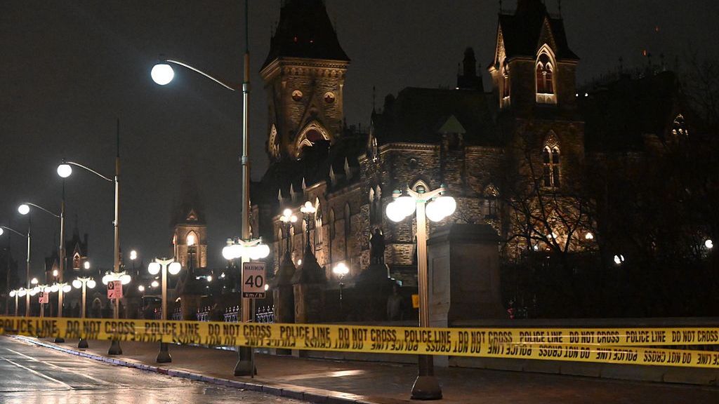 Increased security at Canada's Parliament Hill in Ottawa
OTTAWA, CANADA - APRIL 5 - Parliament Hill in Ottawa, Canada, was placed on lockdown on Saturday, April 5, 2025, following a barricade situation involving an individual near East Block. Police are actively engaging with the person, and East Block has been evacuated. As of now, no injuries have been reported. The incident, which began shortly before 3 p.m., has led to road closures on Wellington Street between Bank Street and Sussex Drive. Authorities continue to monitor the situation. (Photo by Kyle Mazza/Anadolu via Getty Images)
Anadolu
parliament, measures
