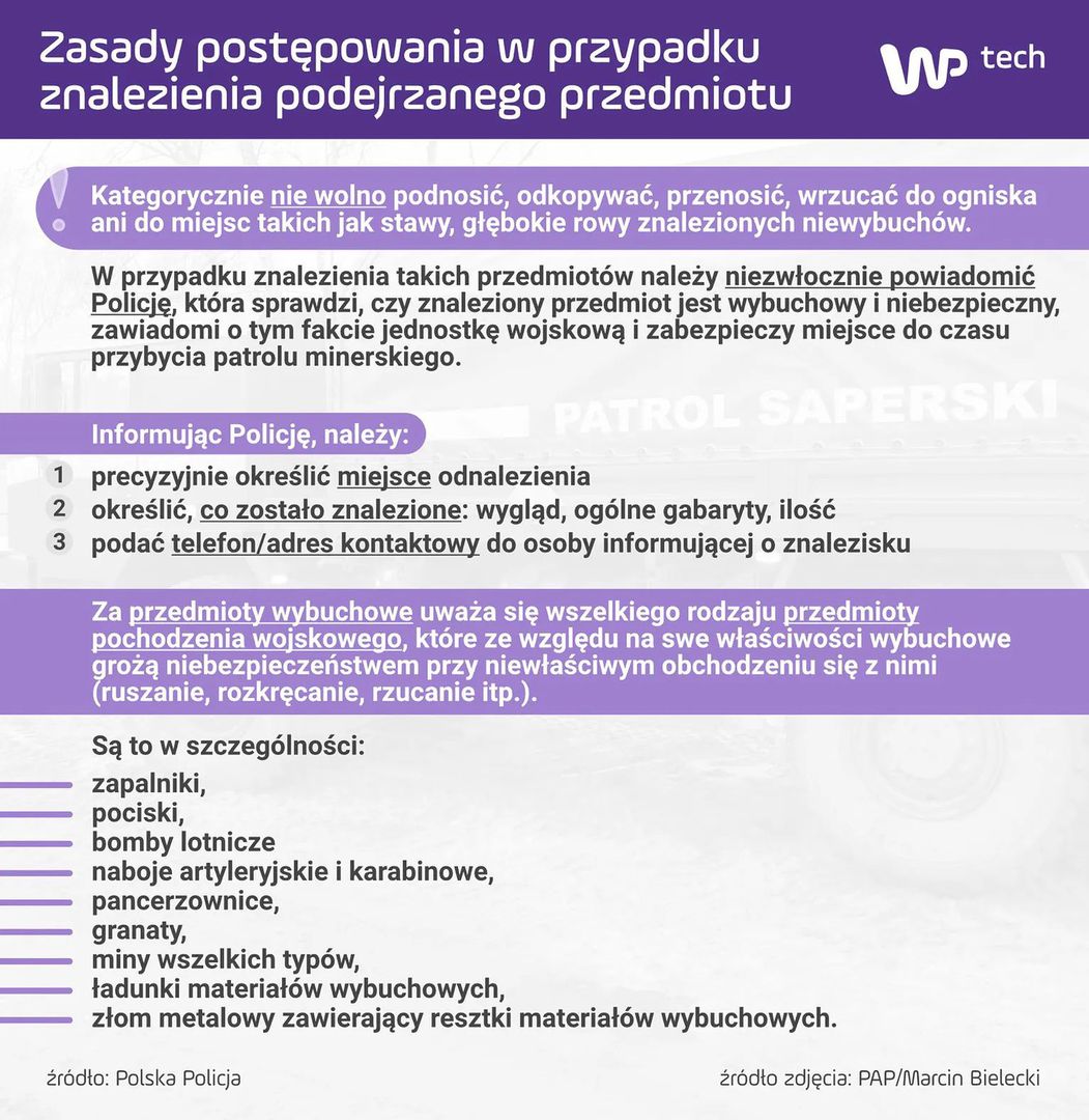 Jak zachować się w przypadku znalezienia niebezpiecznego przedmiotu?