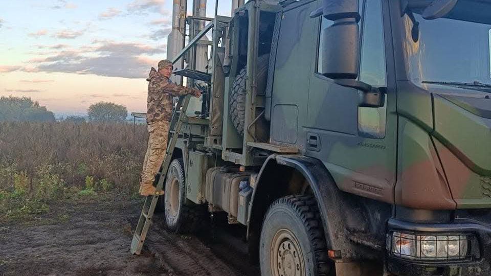 Wyrzutnia systemu IRIS-T SLS w Ukrainie.