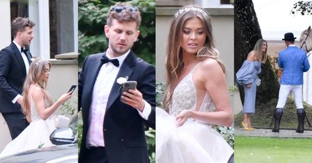 WESELE Joanny Opozdy i Antka Królikowskiego: młoda para z telefonami, tłum gości i Małgorzata Rozenek rozmawiająca z KONIEM (ZDJĘCIA)