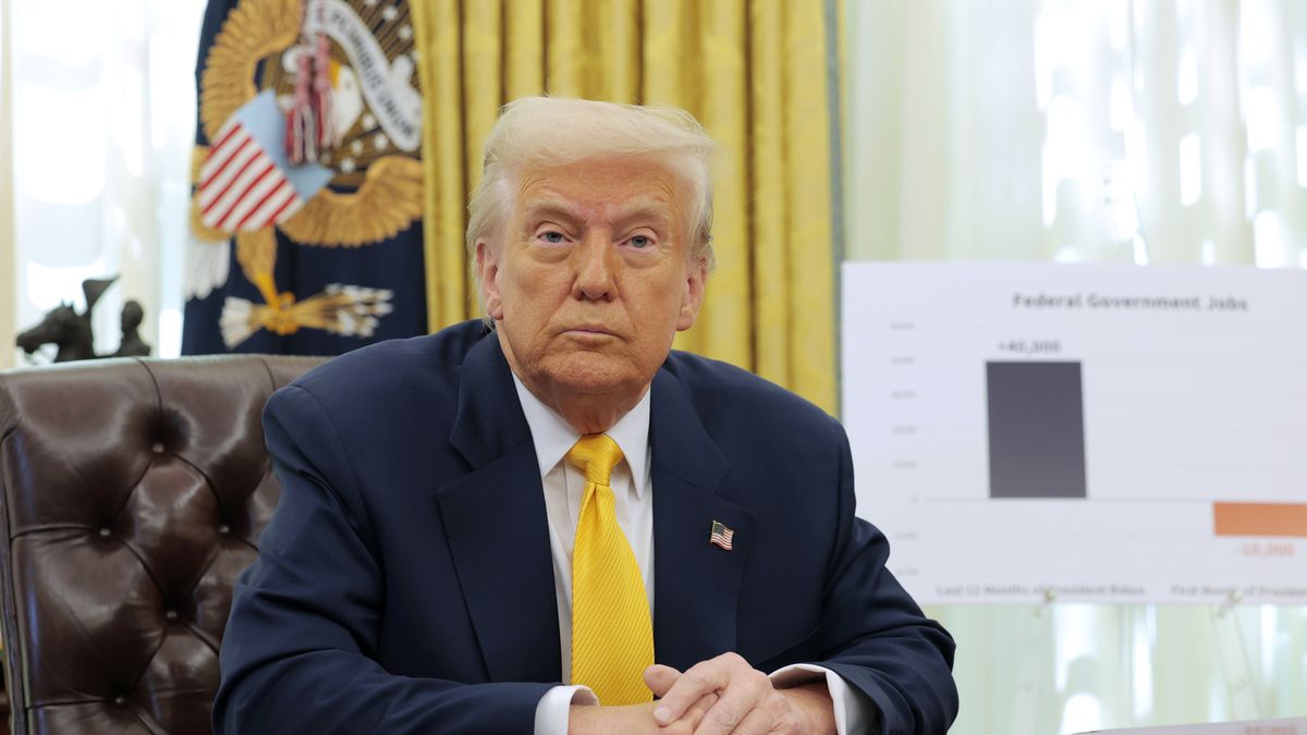 President Trump Delivers Remarks From The Oval Office
WASHINGTON, DC - MARCH 07: U.S. President Donald Trump delivers remarks on the jobs report from the Oval Office at the White House on March 07, 2025 in Washington, DC. The U.S. economy added 151,000 jobs, with the unemployment rate rising slightly to 4.1%, according to the Bureau of Labor Statistics. (Photo by Anna Moneymaker/Getty Images)
Anna Moneymaker
