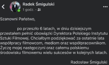 Radosław Śmigulski odniósł się do swojego odwołania z funkcji dyrektora PISF