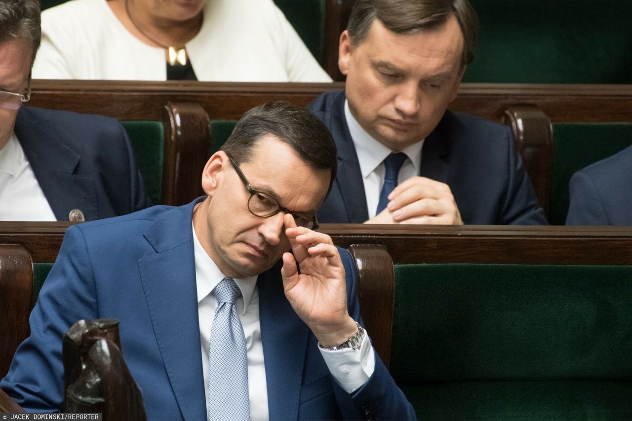 Na zdjęciu premier Mateusz Morawiecki i minister sprawiedliwości Zbigniew Ziobro