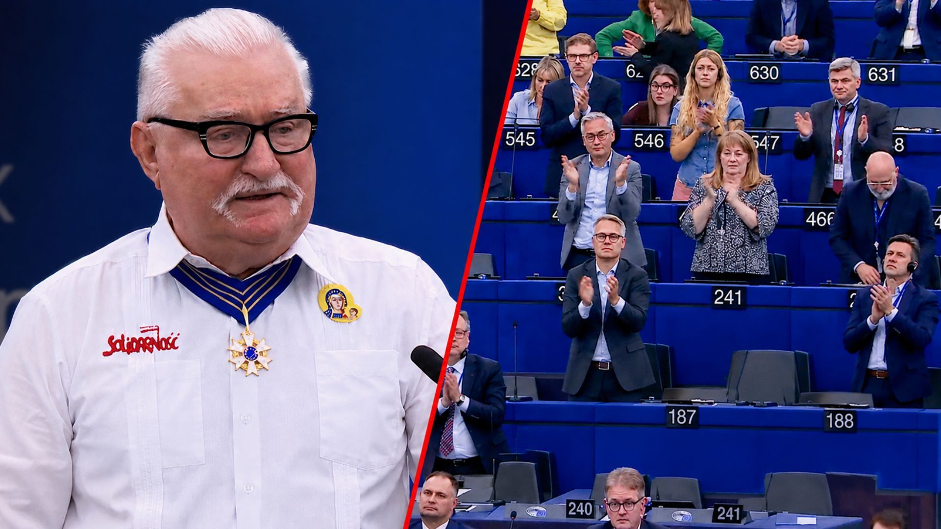 Wałęsa z orderem w PE. Tak powiedział o Rosji i USA