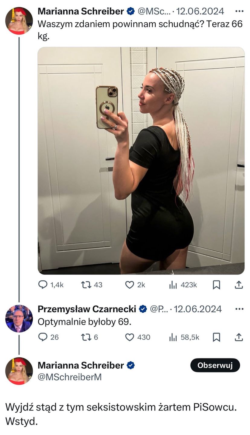 Seksistowski komentarz Przemysława Czarneckiego