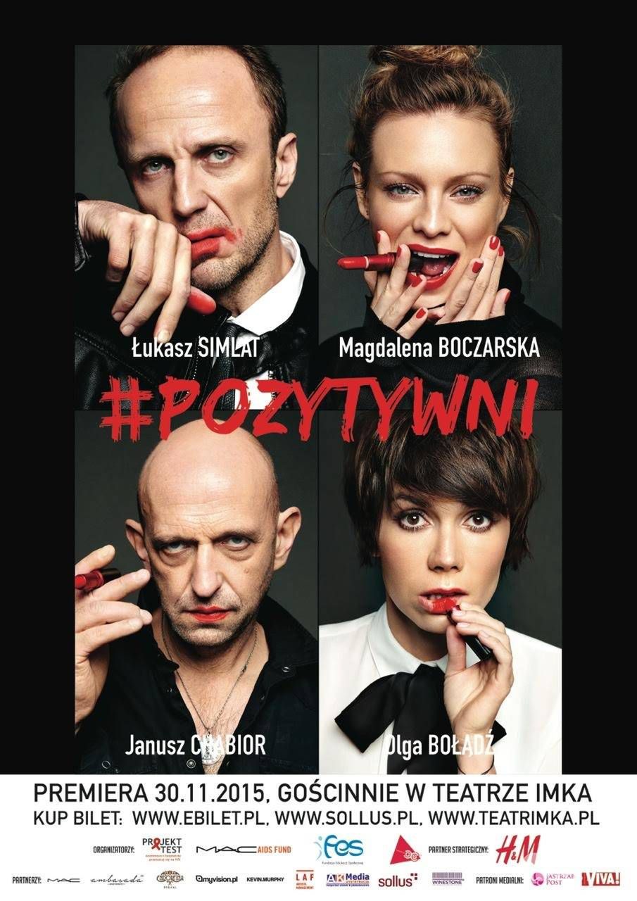 Olga Bołądź, Magdalena Boczarska, Janusz Chabior i Łukasz Simlat w spektaklu #Pozytywni