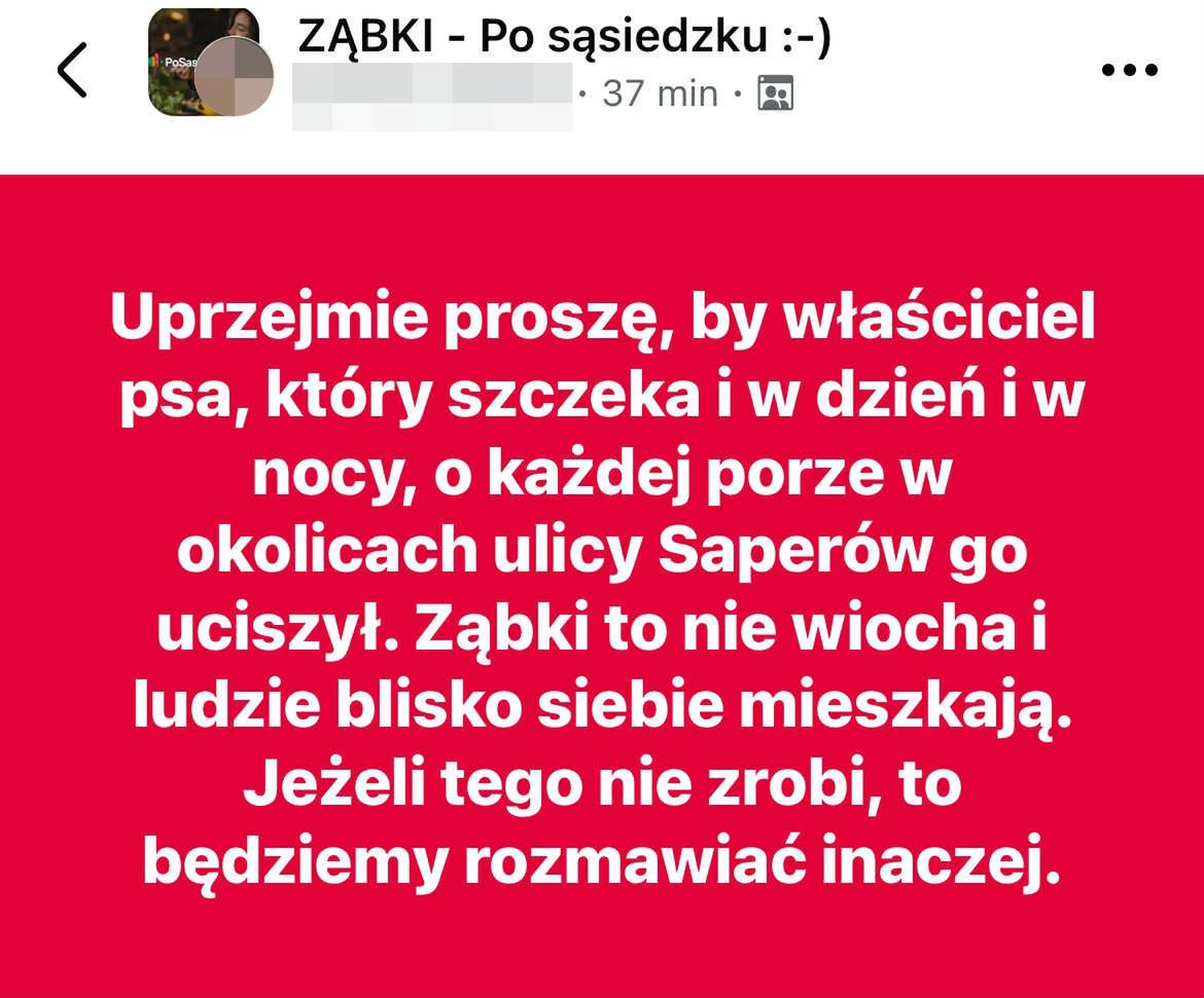 Aż się zagotowała. Wszystko z uwagi na szczekanie psa.