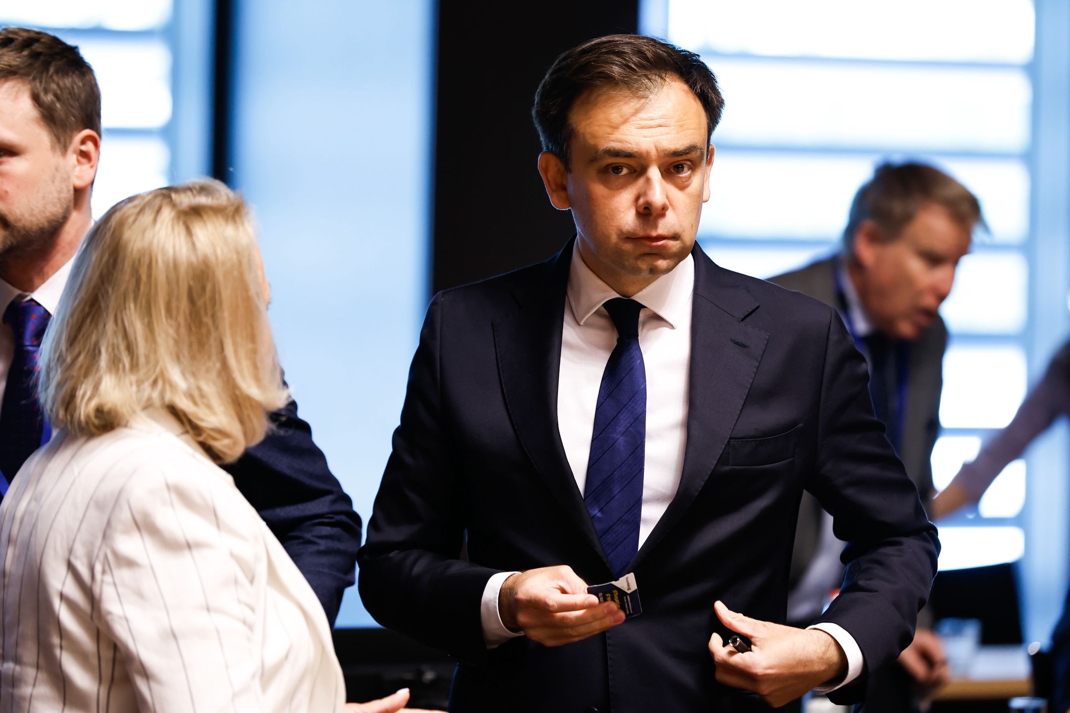 Andrzej Domanski, Poland's finance minster, during an Economic and Financial Affairs Council (ECOFIN) meeting in Luxembourg, on Friday, June 20, 2025. The EU faces the threat of 50% levies on nearly all its exports to the US when a deadline set by Trump expires on July 9. Photographer: Simon Wohlfahrt/Bloomberg via Getty Images
