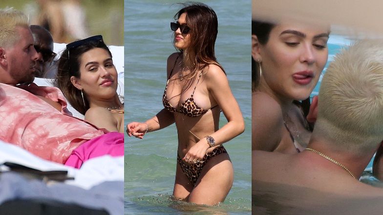 Scott Disick w nowej fryzurze i 19-letnia Amelia Hamlin spędzają dzień na plaży (ZDJĘCIA)