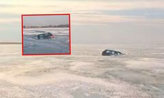 Wjechali autem na jezioro. Lód załamał się 800 metrów od brzegu